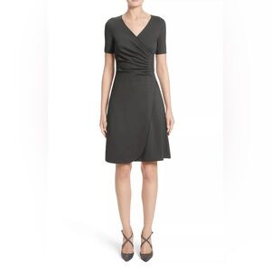 Armani Collezioni Milano Jersey Faux Wrap Dress Gray MADE IN ITALY $895 - 6 B
